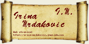Irina Mrdaković vizit kartica